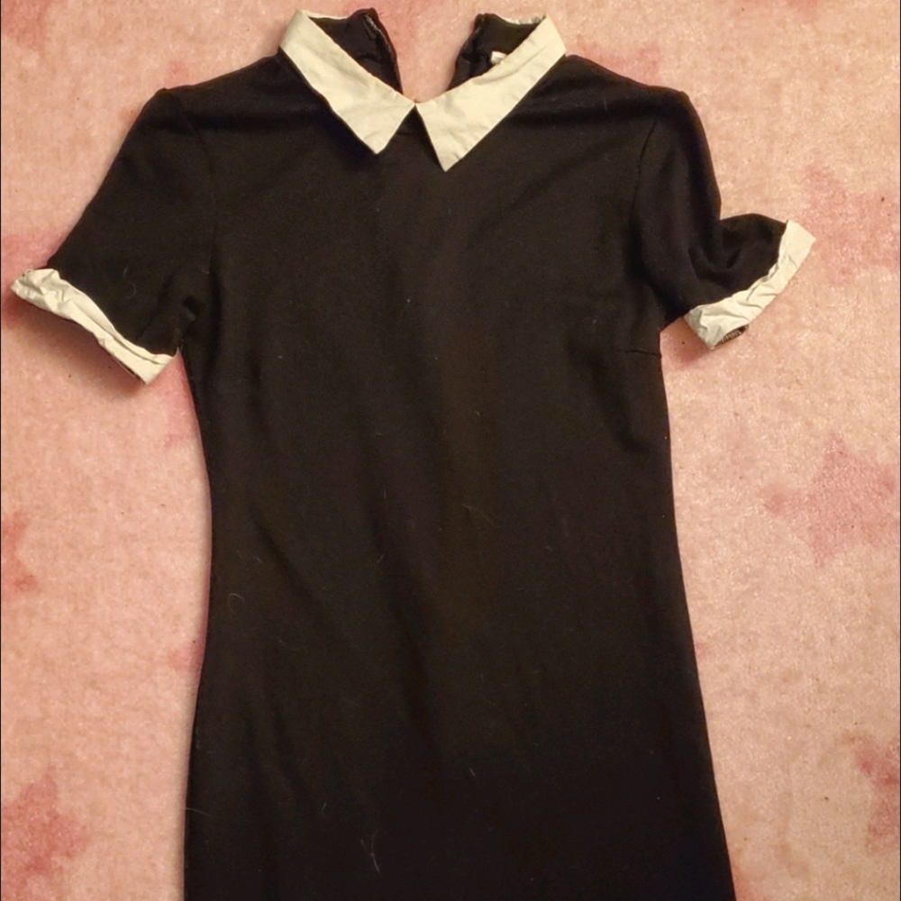 ReVamped Black white collar dress